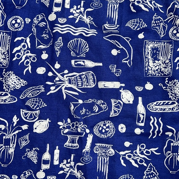 MADEWELL x Lisa Says Gah! One Shoulder Mini Dress Size 12 Linen Blue Greek Beach - Picture 8 of 12